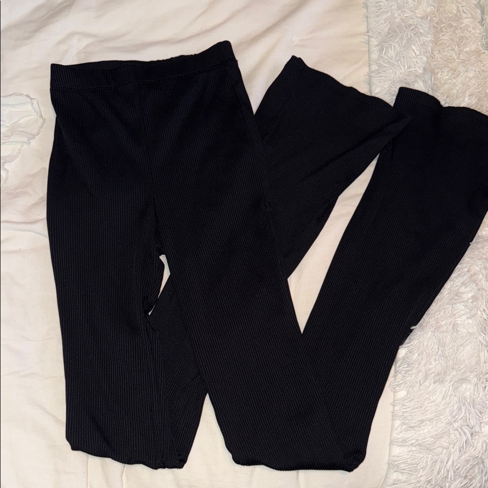 TOPSHOP Tall Ribbed Flare leggings